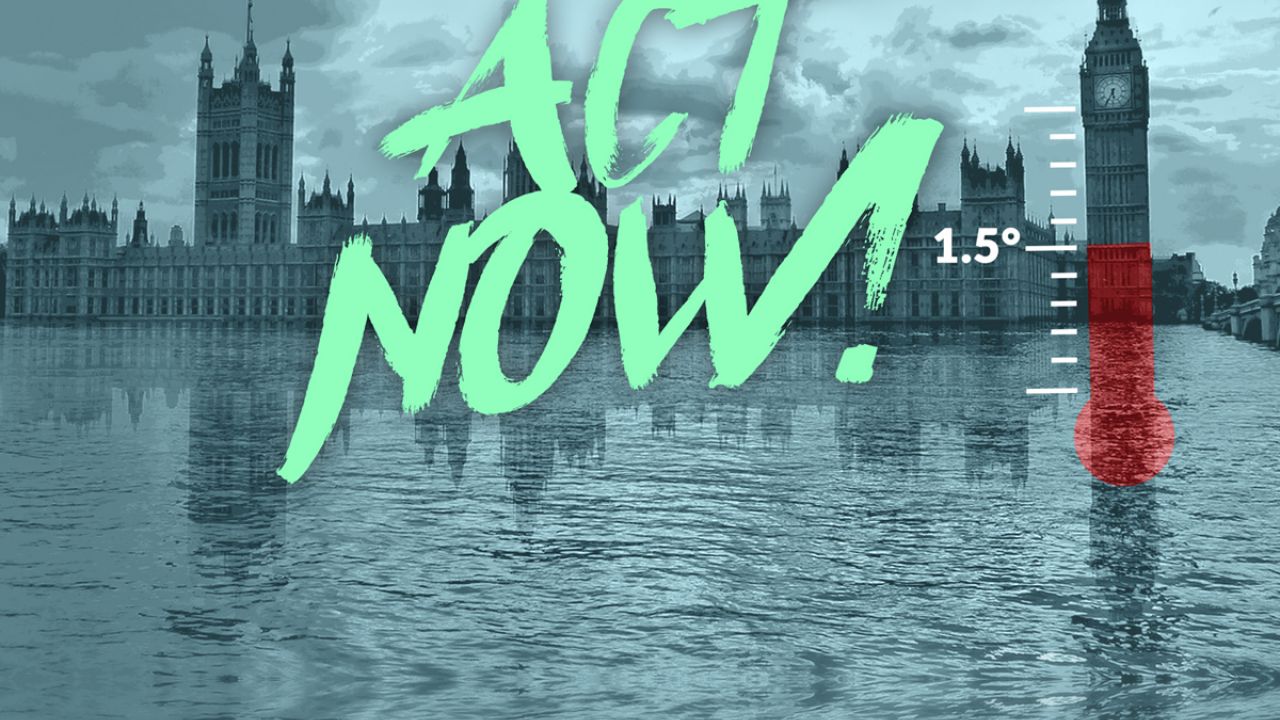 illustration showing parliament and the words Act Now