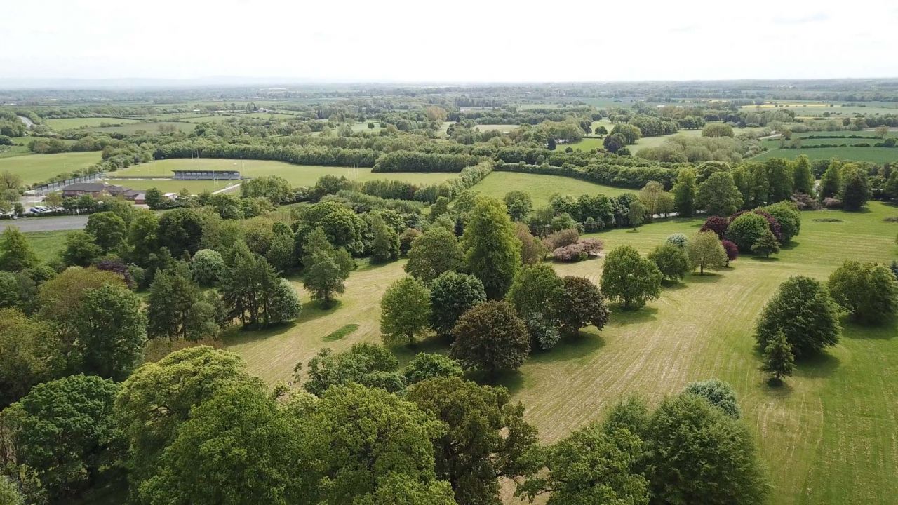 Aerial view of the existing Blackwell Grange parkland