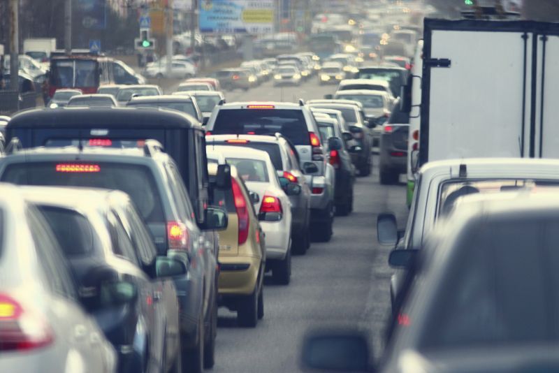cars in heavy traffic
