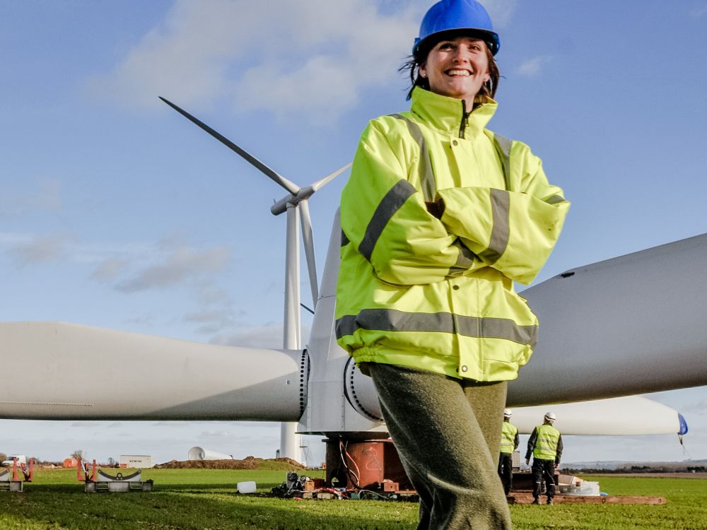 Angela Terry at Westmill windfarm