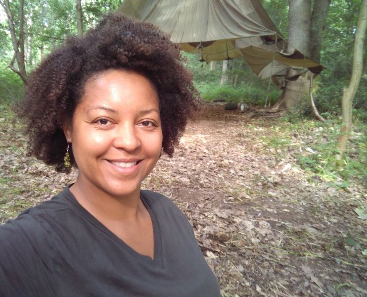 Beth Collier in the woods