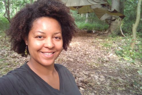 Beth Collier in the woods