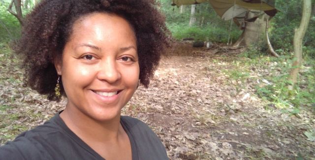 Beth Collier in the woods