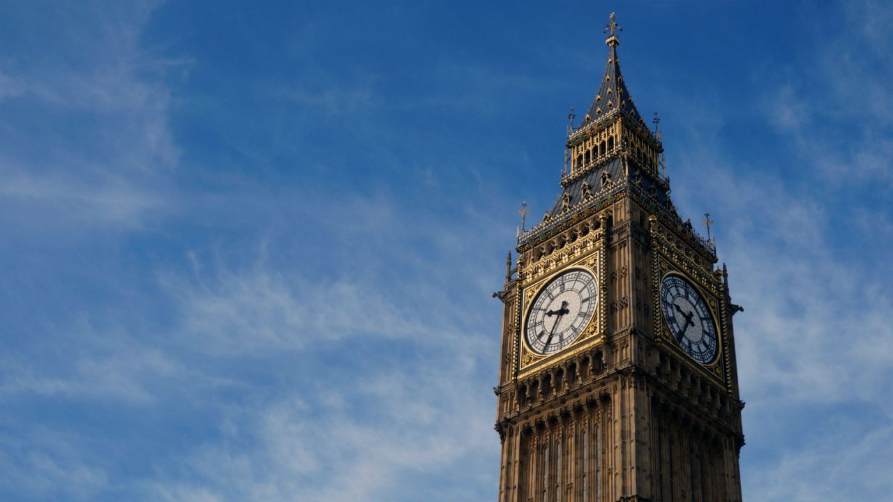 A close up of Big Ben, Houses of Parliament, London