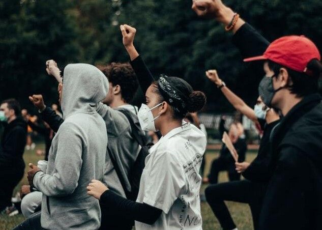 Protestors at a Black Lives Matter event