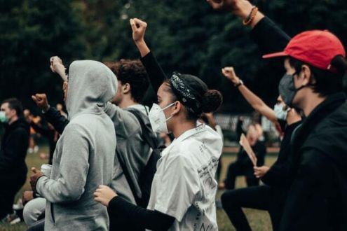 Protestors at a Black Lives Matter protest