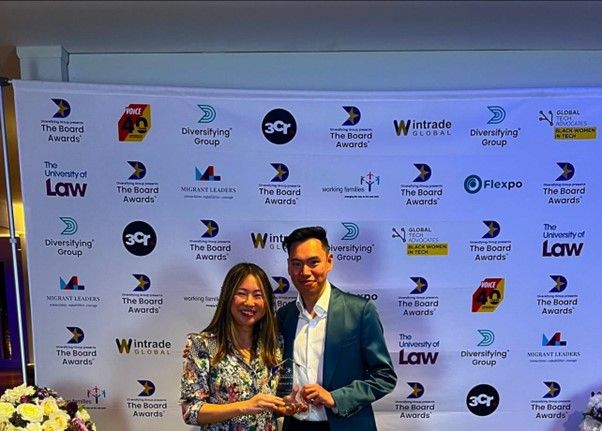 Friends of the Earth board member Jeanette Wong collects the award for Environment and Conservation Board of the Year