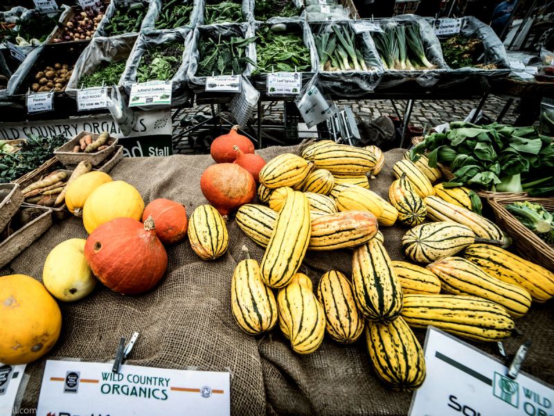 Organic vegetables on sale at Brockley market