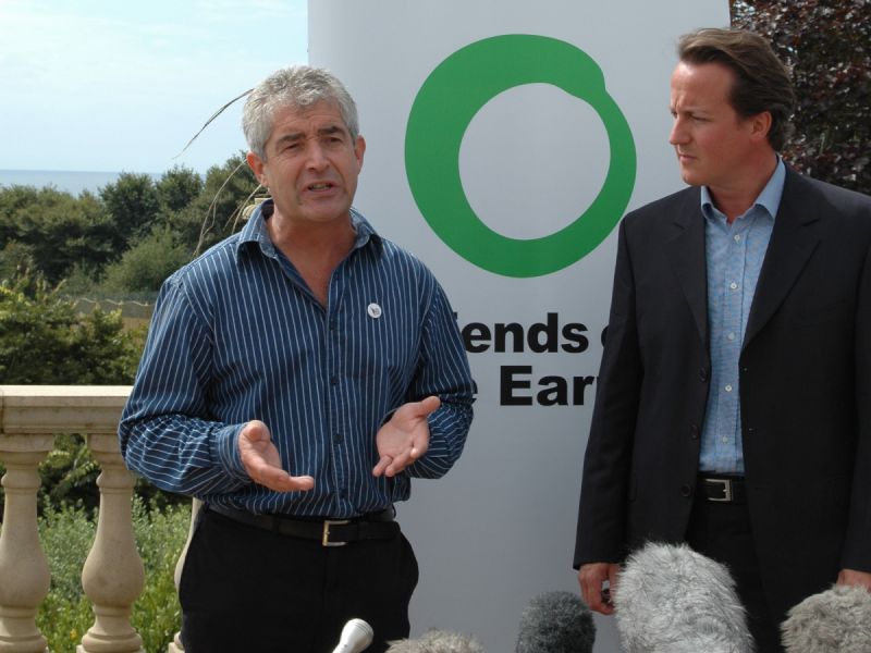 Climate Change Bill Press Conference: Tony Juniper , director of Friends of the Earth speaks alongside David Cameron at Press Conference at which the Consertative Party called for the Climate Change Bill to be included in the Queens speech. Devon, 1st September 2006