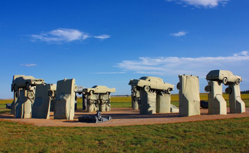 Copy of Stonehenge stone circle made from old cars