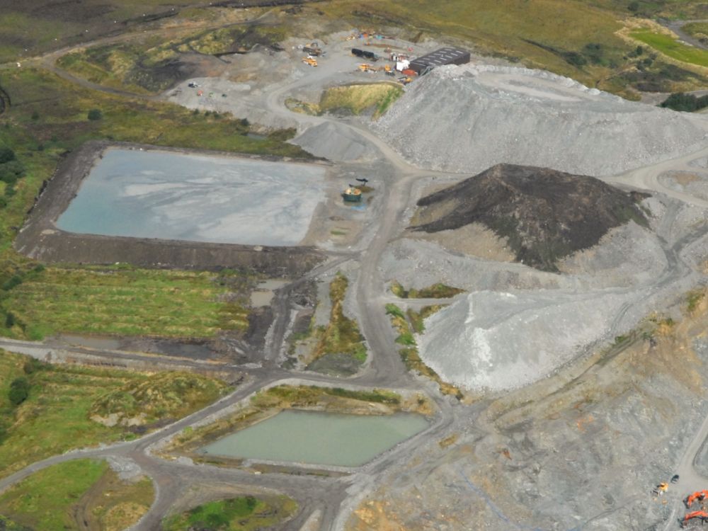 Aerial photo of Cacancaw gold mine, Co. Tyrone, Northern Ireland