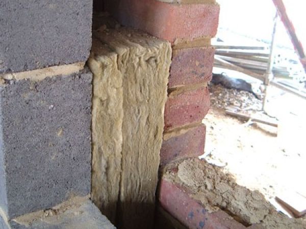 A close up of cavity wall insulation