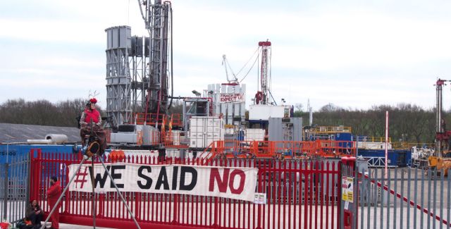 Anti-fracking demonstrators shut down Chesterfield drilling company