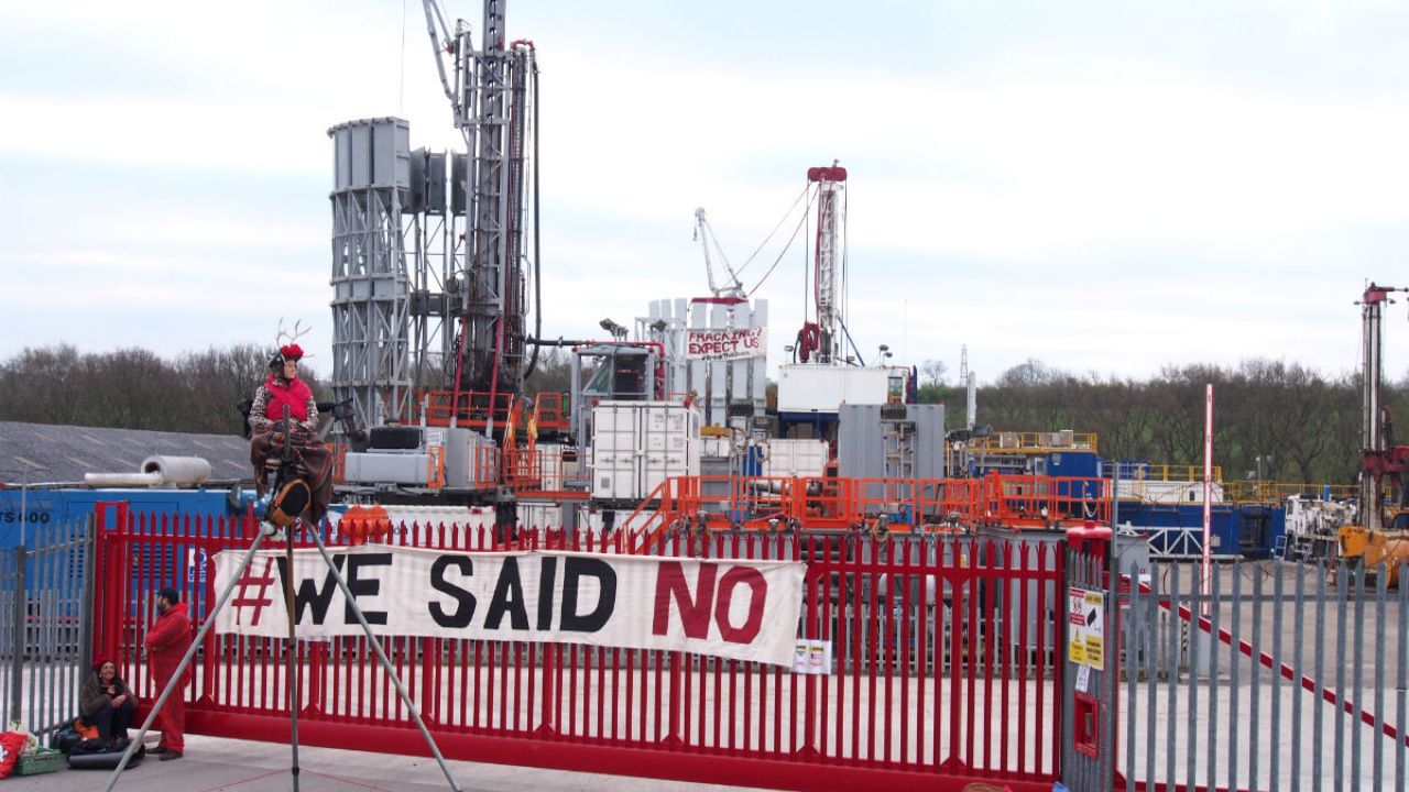 Anti-fracking demonstrators shut down Chesterfield drilling company