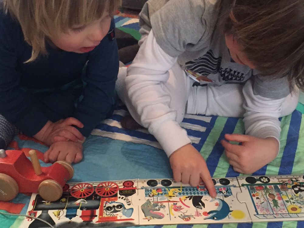 Children enjoying playing with plastic-free toys