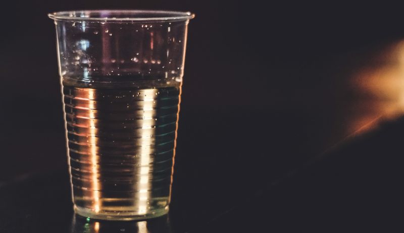 Clear plastic water cup