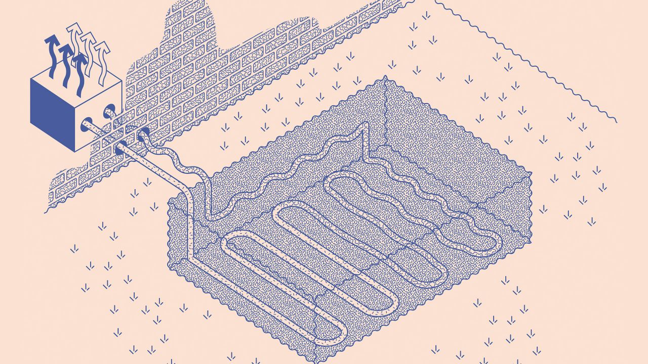 Illustration of ground-source heat pump