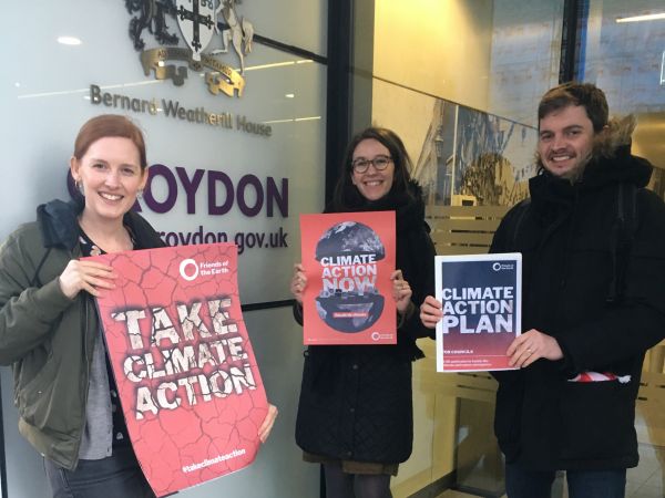 Members of Croydon Climate Action give Climate Action Plan to Croydon council