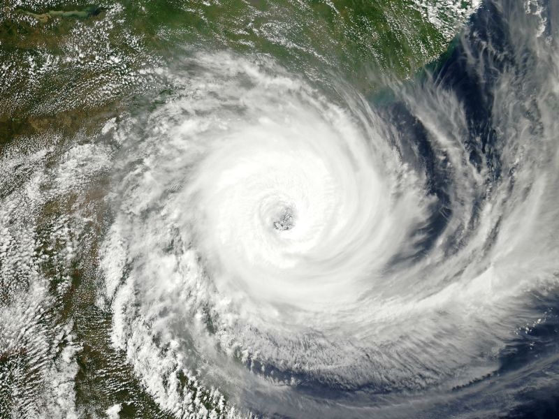 A close of photo of a cyclone