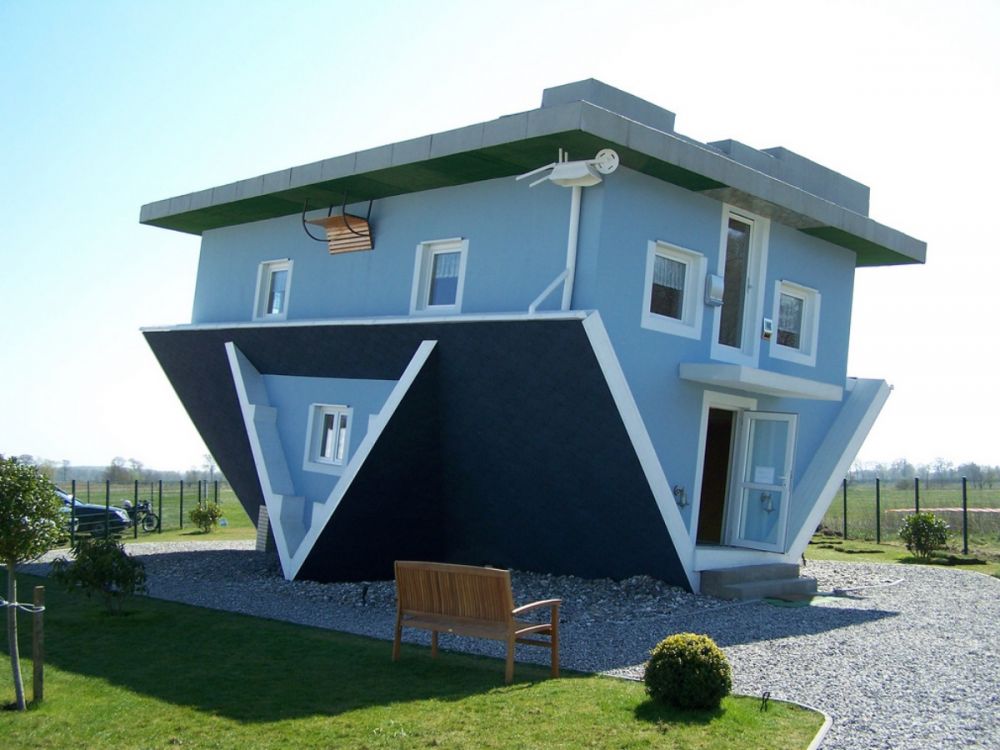 House that looks like it is upside-down
