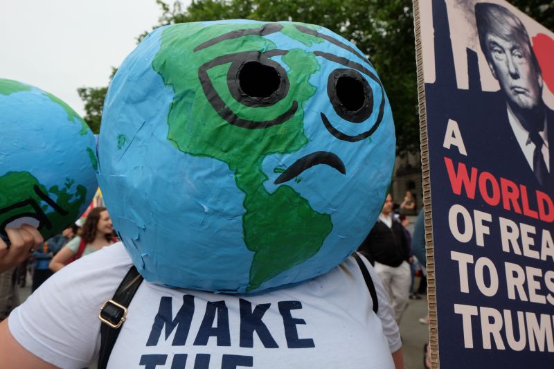 Continents on an Earth head
