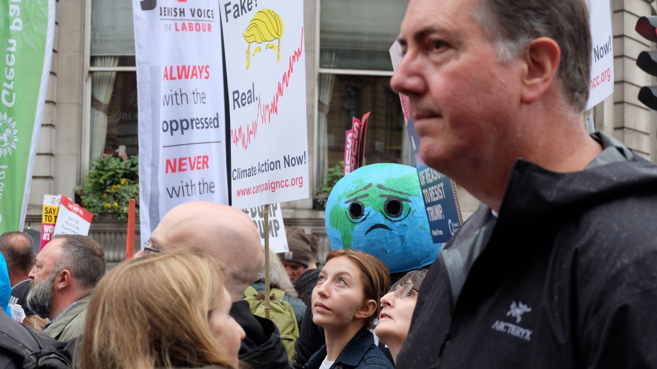 Earth head in a crowd
