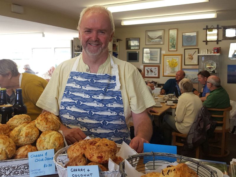 Duncan Lawrence working at the Drift cafe, which he owns, in Cresswell, Druridge Bay