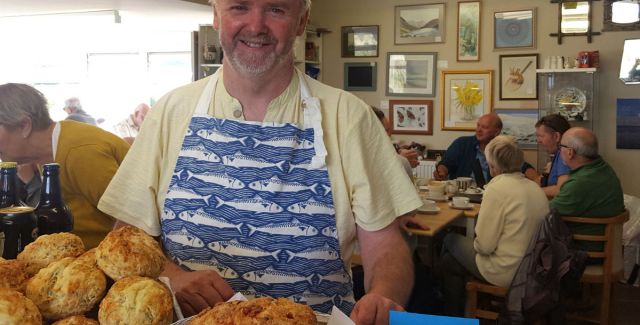 Duncan Lawrence working at the Drift cafe, which he owns, in Cresswell, Druridge Bay