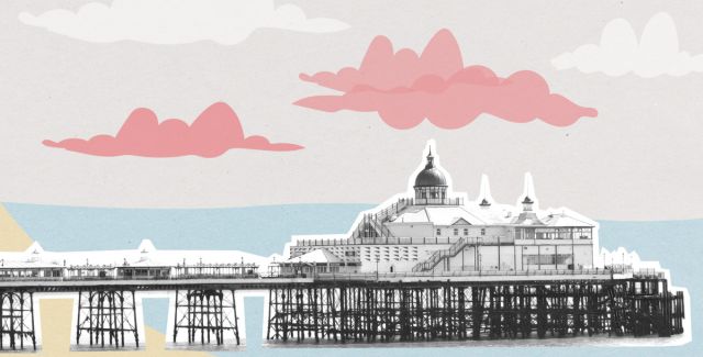 Creative illustration of Eastbourne beach pier