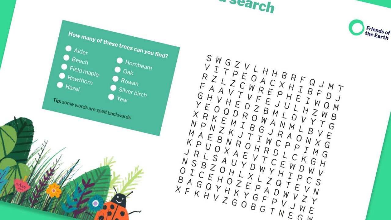 Tree word search - Planet Protectors