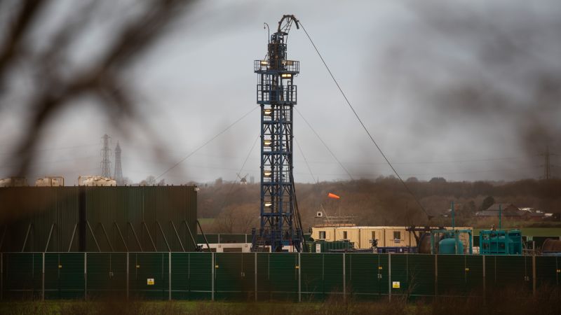 Cuadrilla's fracking rig at Preston New Road, Lancashire