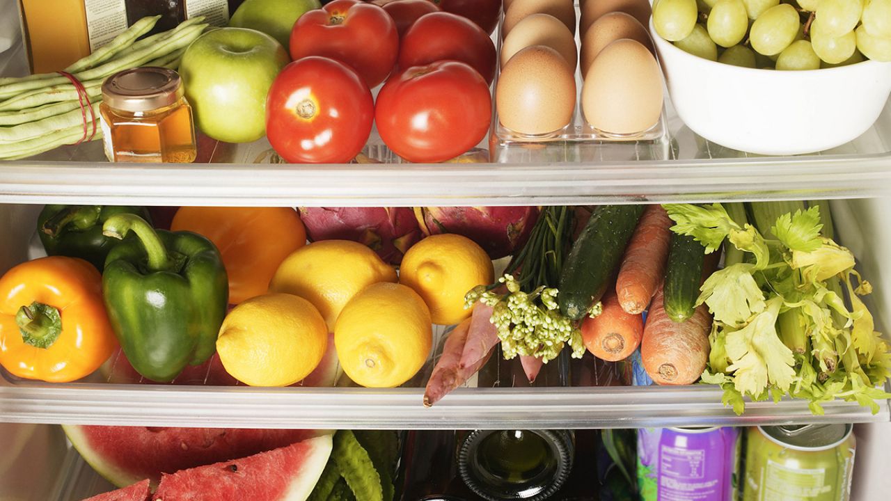 Fridge full of well chilled and fresh food 