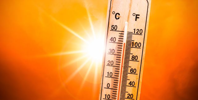 Thermometer during heatwave