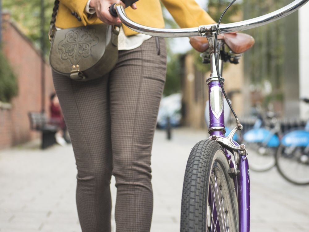 Going to work with bicycle