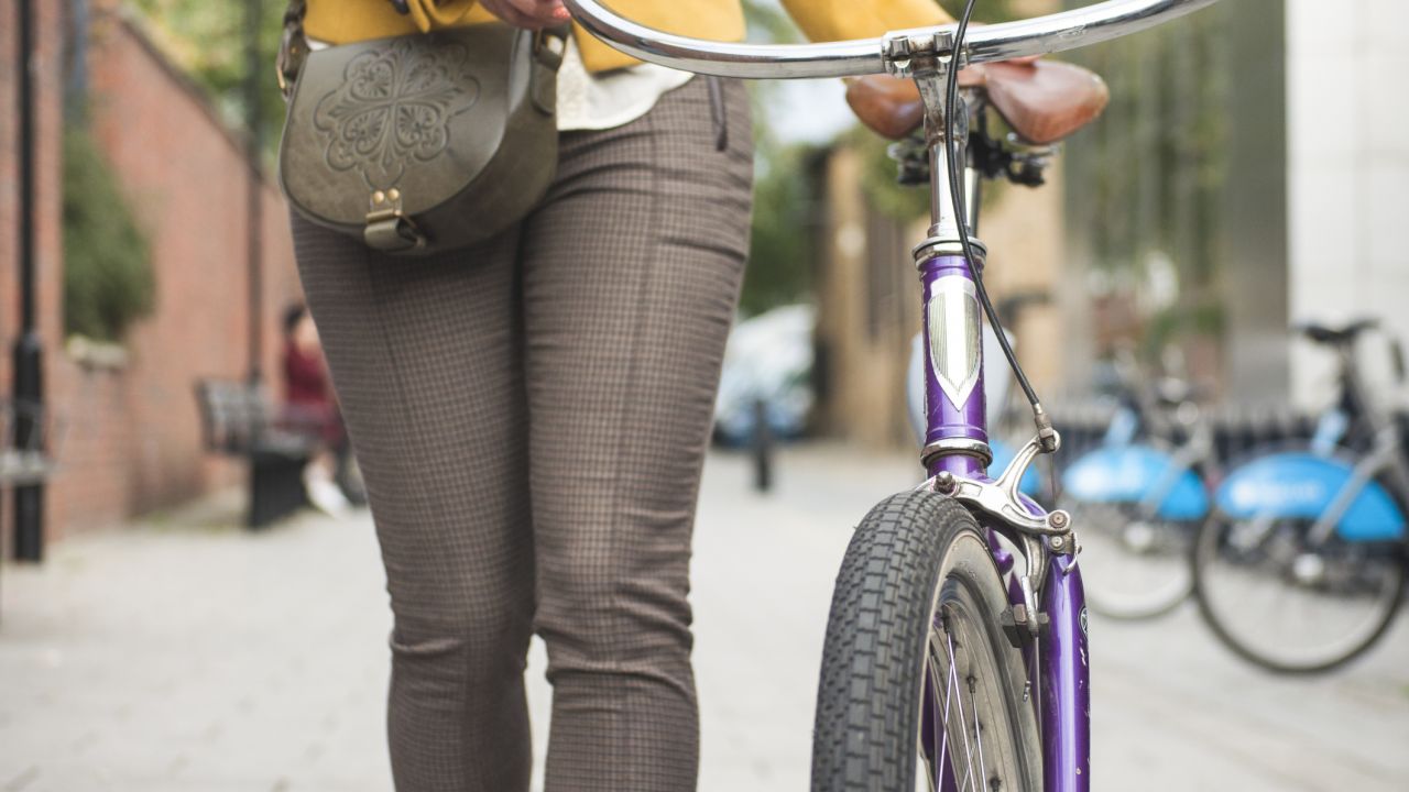 Going to work with bicycle