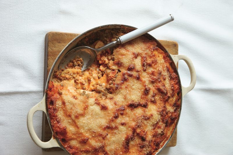 Pulse gratin on table