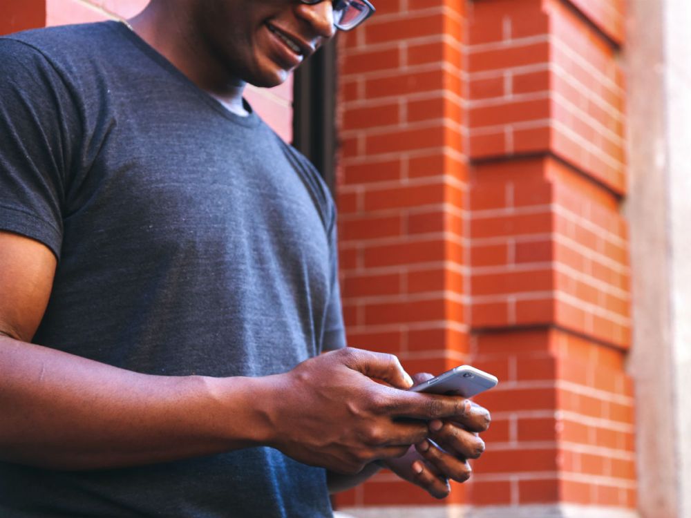 A man texting on his phone