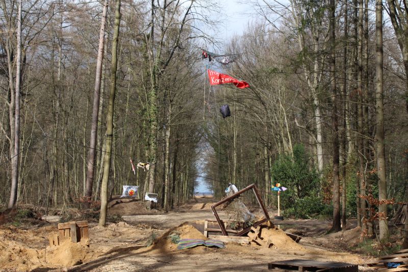 Parts of a protest camp in the Hambach Forest