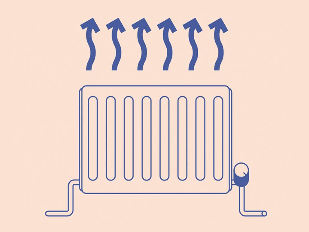 Illustration of domestic heating radiator