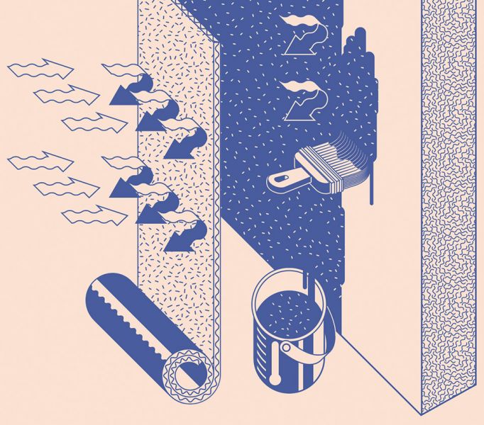 illustration of thermal wallpaper and paint
