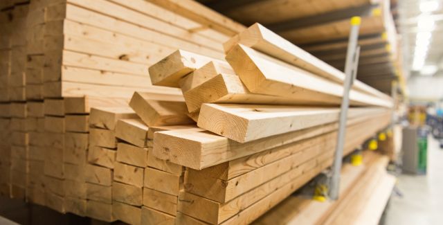 photo of cut timber batons in store