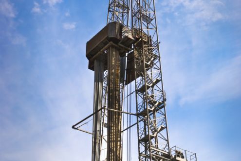 An oil derrick