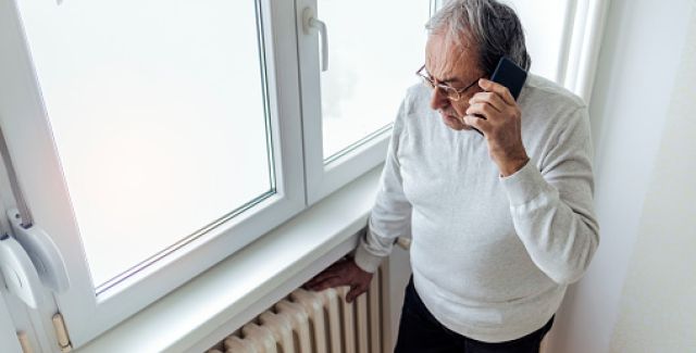 Man stressed about heating bill