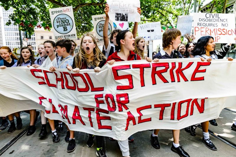 Young people protesting in Australia