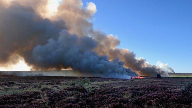 photo of moor burning at Stanghow Moor