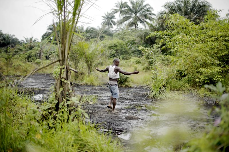 A contaminated creek in the Niger Delta