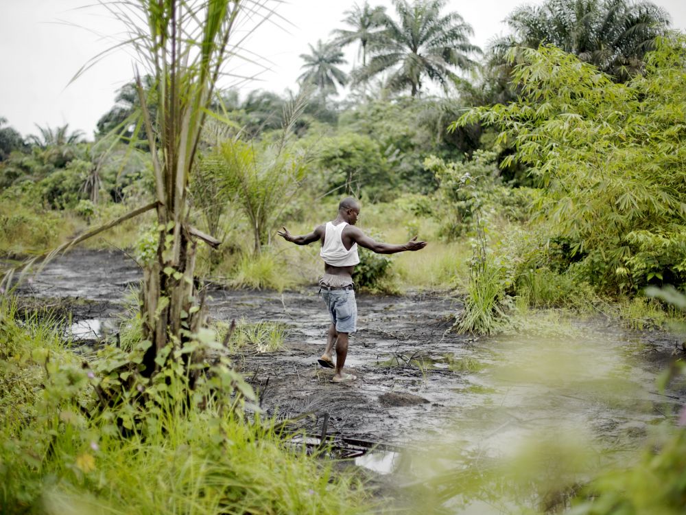 A contaminated creek in the Niger Delta