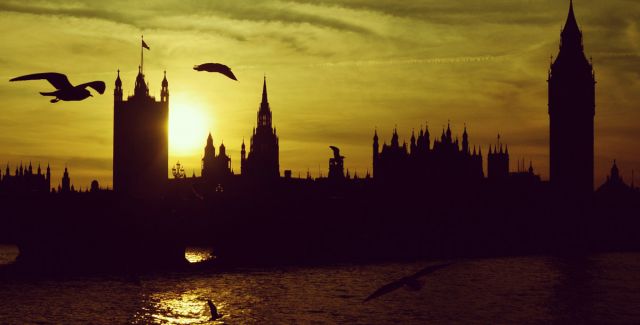 Houses of Parliament, Westminster, at sunset