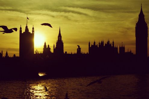 Houses of Parliament, Westminster, at sunset