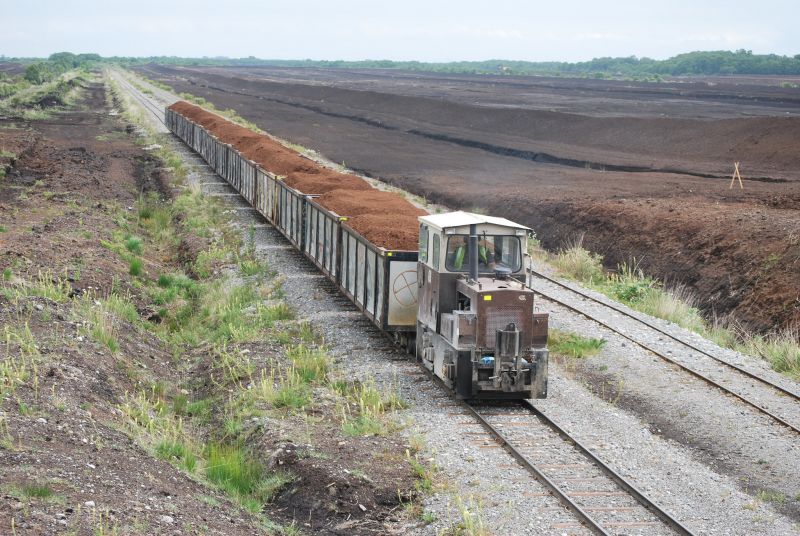 photo of train carrying harvested peat, Edenderry, Co. Offaly, Ireland